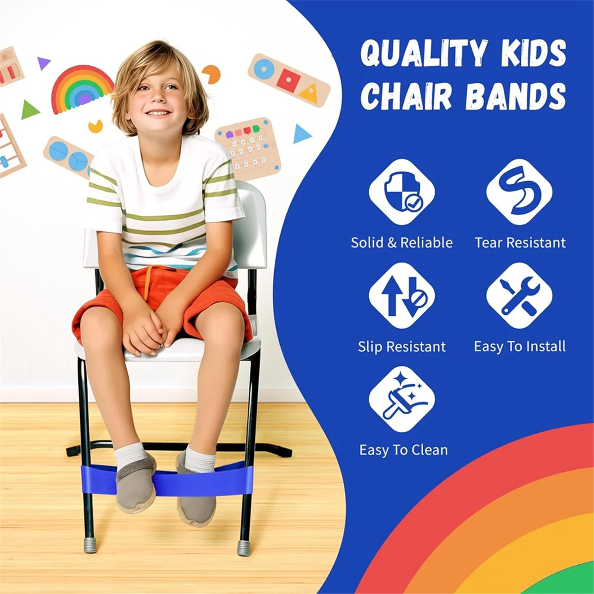 Resistance Bands 16 Pack Chair Bands for Kids with Fidgety Feet ADHD