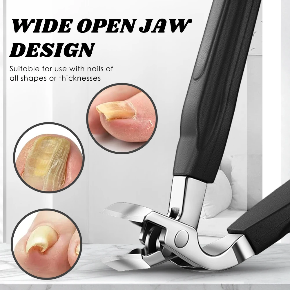 1Pcs Angled Head Nail Clippers for Seniors Ergonomic Toenail Clipper for Thick Nails, Premium Steel Nail Cutter Trimmer