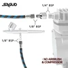 Airbrush Hose 1.8m 1/8” Thread Nylon Braided Air Hose and a Fitting Adapter 1/8” Male - 1/4” Female for Most Airbrush Accessorie 2