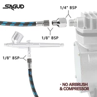 Airbrush Hose 1.8m 1/8” Thread Nylon Braided Air Hose and a Fitting Adapter 1/8” Male - 1/4” Female for Most Airbrush Accessorie 2