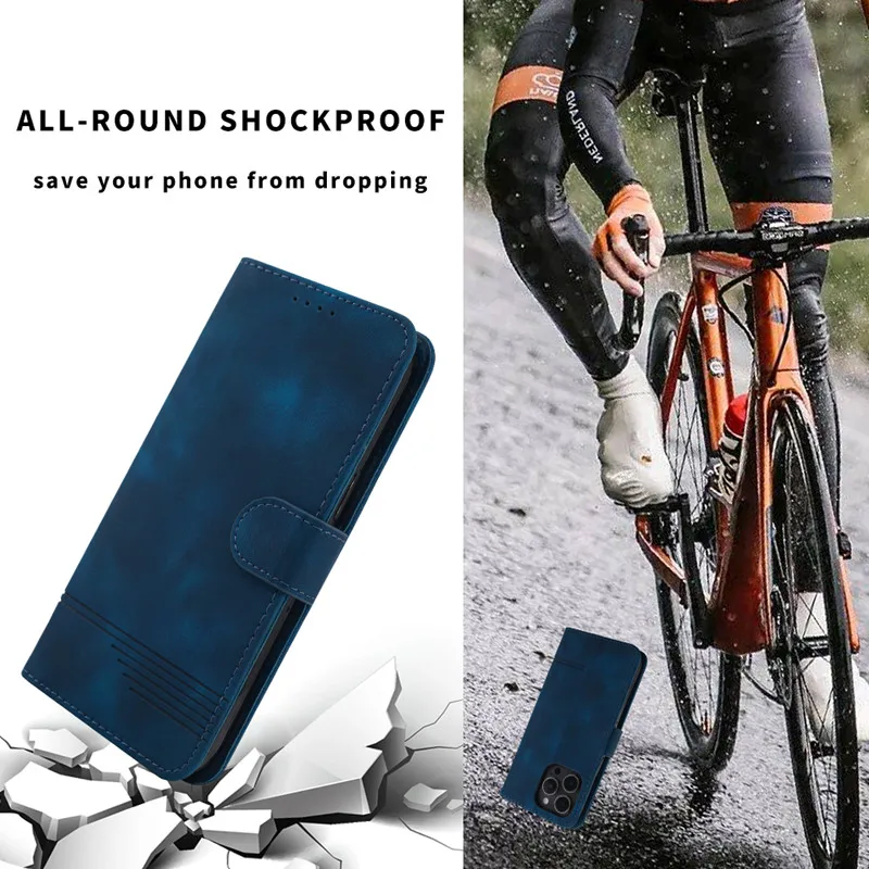 Leather Magnetic Flip Wallet Case with Card Holder