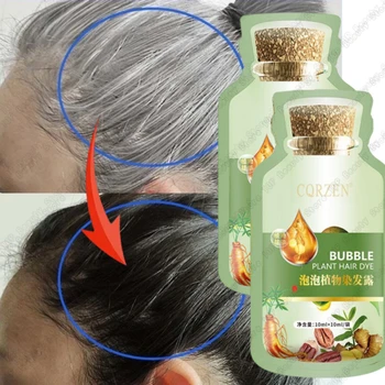 Shampoo per tinture per capelli a base di erbe naturali pure 5 minuti Cambia colore dei capelli Riparazione non irritante Grigio Bianco Moda Cura dei capelli Donna Uomo