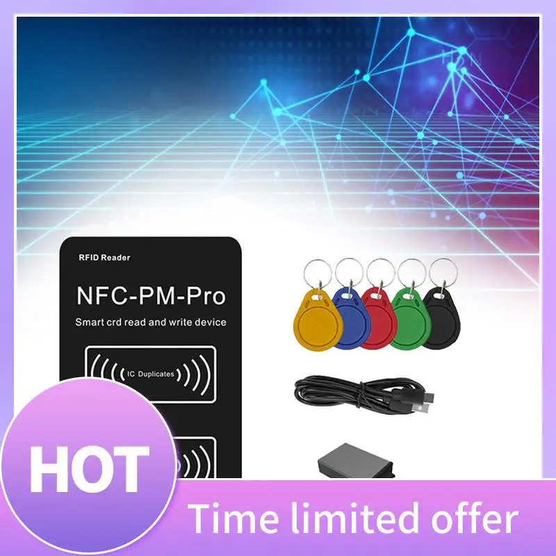 B68A RFID Smart Chip Reader PM PRO Decoder+5XUID Keychain NFC Key ...