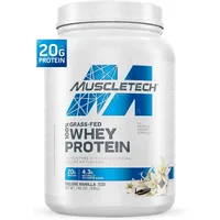 Muscletech Grass Fed Whey Protein Powder Deluxe Vanilla 1.8LB 20g Protein for Muscle Gain Recovery Non GMO Gluten Free