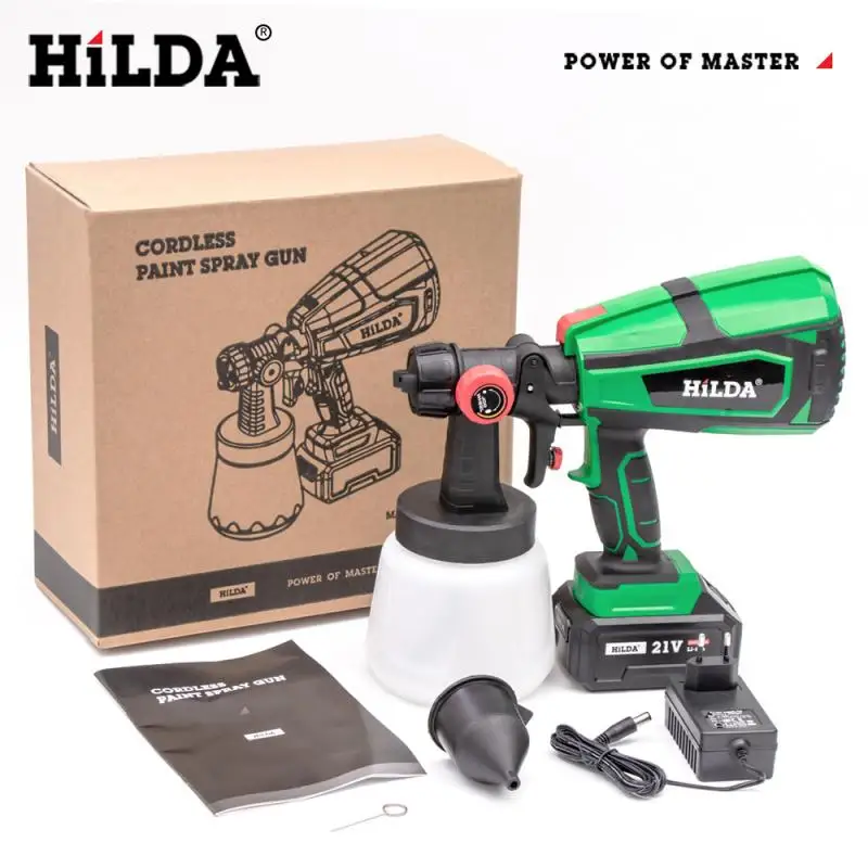 

21V 1000ML Wireless Lithium Electric Spray Gun Paint Sprayer Auto Furniture Steel Coating Airbrush Compatible For Makita Battery