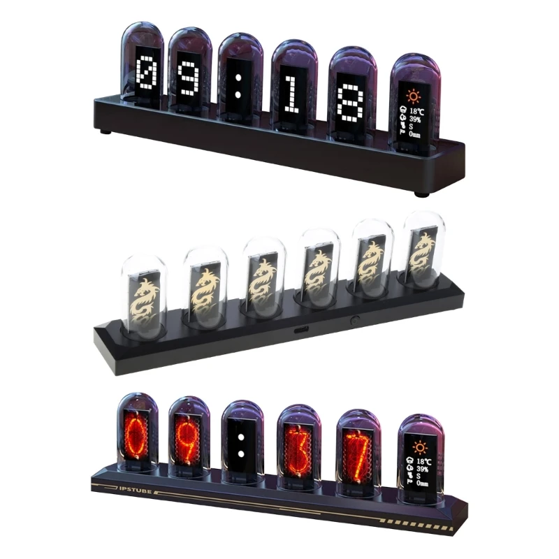 

2023 New IPS Tube Clock Tube Clock LED Imitation Tube Clock for Desktop Decor TypeC Power