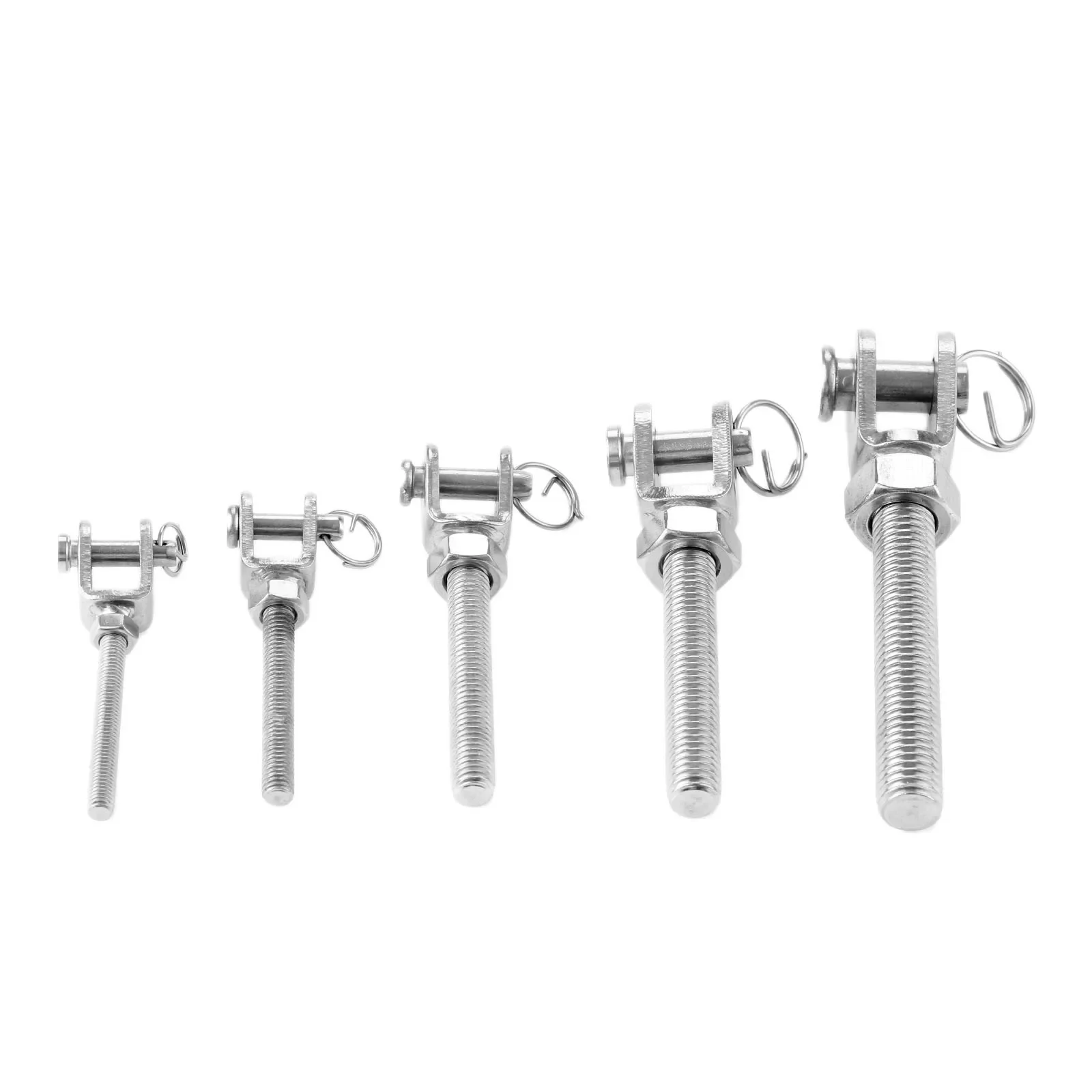 Screw Bolt Nut Set 1Pc M5 M6 M8 M10 M12 304 Stainless Steel Jaw Open Bolt & Nut Replacement Turnbuckle Rigging Screw Parts