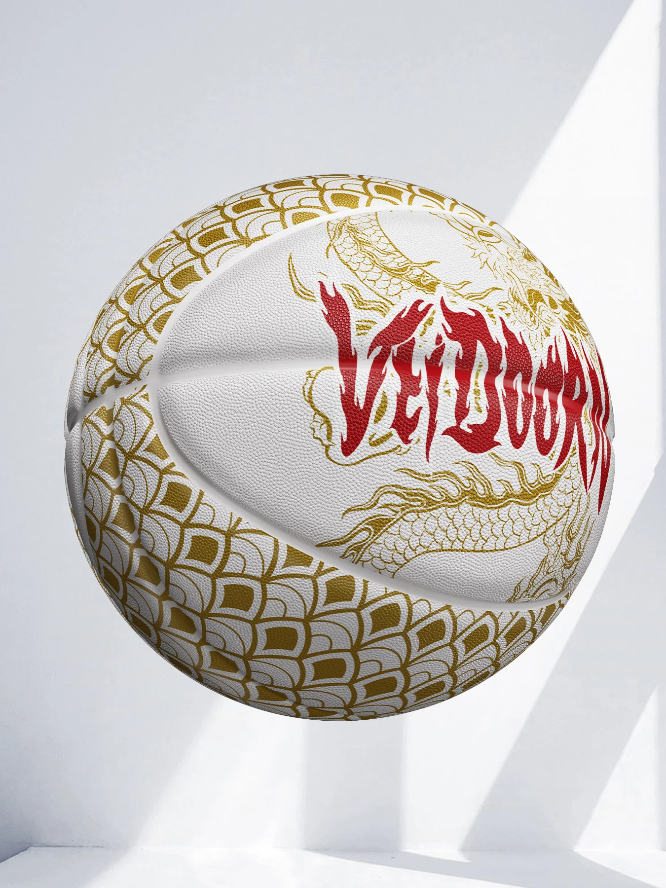 White Gold Rubber Basketball Ball Image 5