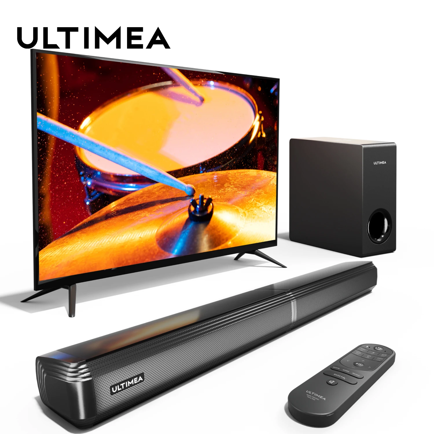 Ultimea Soundbar Tv 4.1Ch Con Subwoofer, Soundbar Bluetooth Staccabile 2 In 1, Bassi Regolabili, Modalità 3Eq Altoparlanti Soundbar Tv