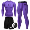 N-Print Rashguard Men Sportswear Compression Suits Quick Dry Gym Fitness Running Tracksuits Men T Shirts+Shorts 3 Pieces Sets 6