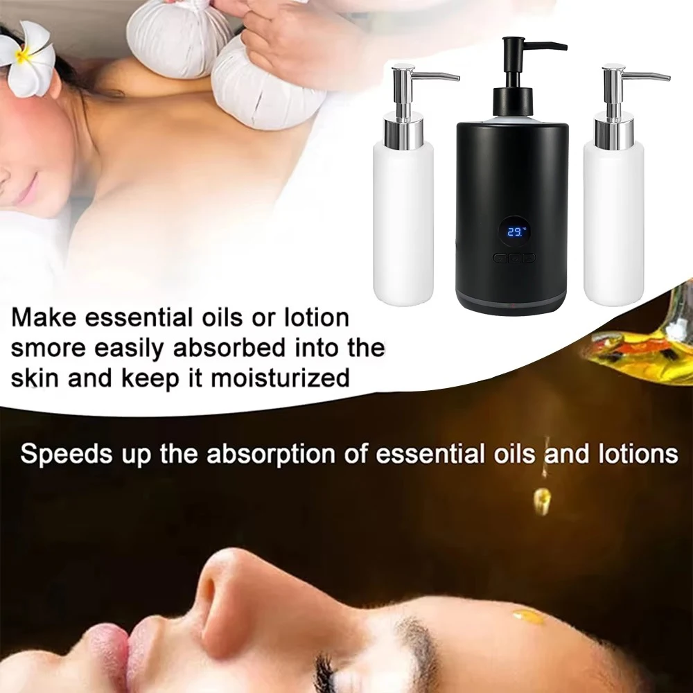 NEW LED 2 Heat Modes Bottle Massage Oil Heater Adjustable Multifunction Lotion Cream Heater Portable Quick Heating for Salon Spa