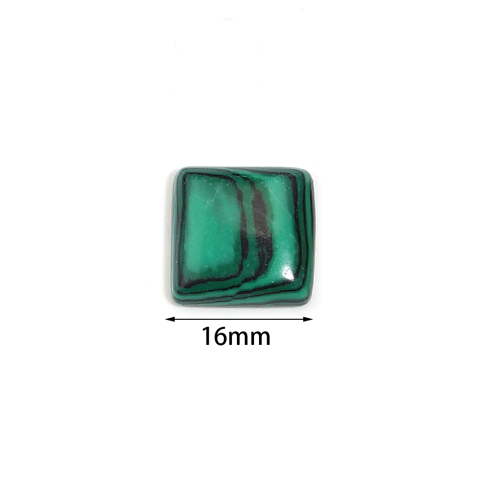 5 Stück 16 mm quadratische Flatback-Naturstein-Cabochon-Perlen für Schmuckherstellung, Perlen, Achat, Türkis, Tigerauge-Cabochons, DIY-Halskette – Detail 1