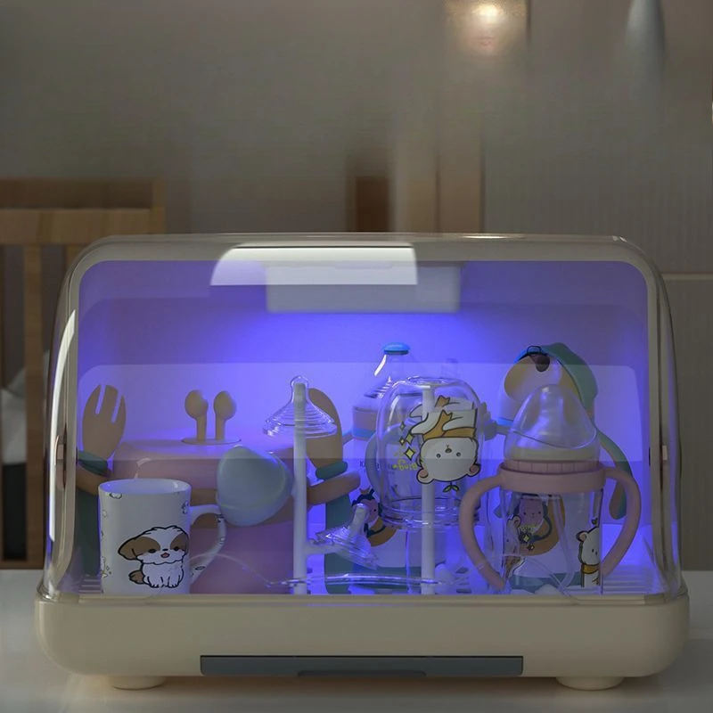 Baby Bottle Sterilizer, Baby Tableware UV Sterilizer Box, Dustproof Multifunctional Storage Box, Bottle Drainer Tool