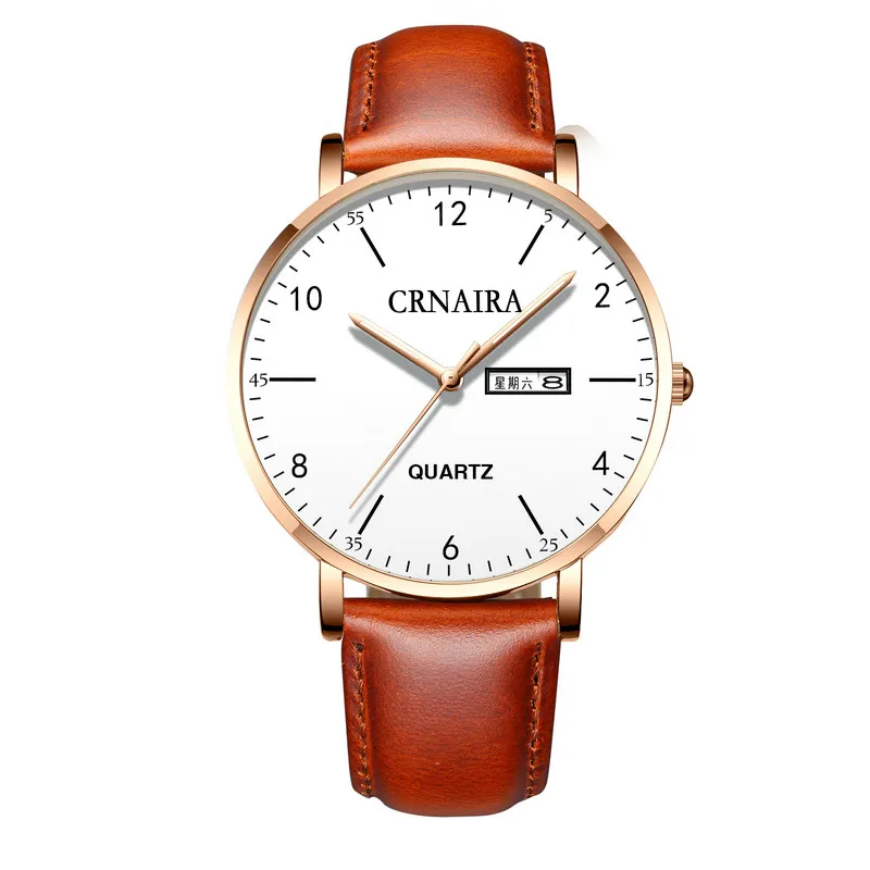 Crnaira 2022 Minimalist Men's Fashion Ultra-thin Watch Simple Men Business Quartz Wristwatch Mens Watch relogio masculino