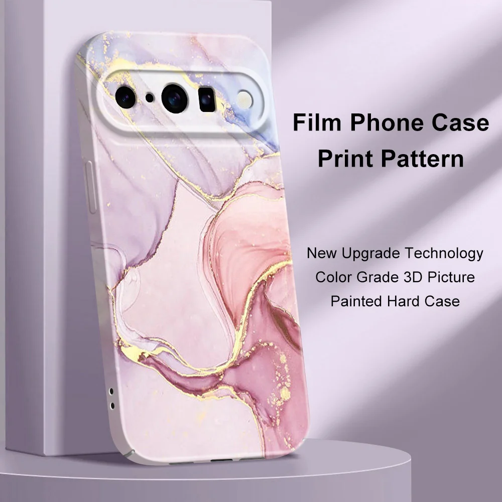 Gold Marble Hard Cover Phone Case with 5G Film Finish