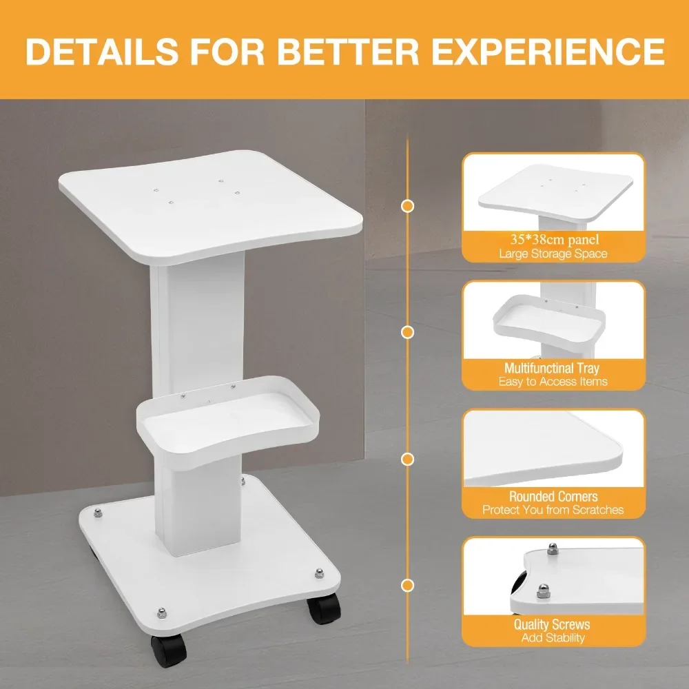 Beauty Instruments Cart Barber Shop Rolling Trolley with Wheels Multi Functional Mobile Utility Cart White Movable Storage Shelf multi layer storage trolley