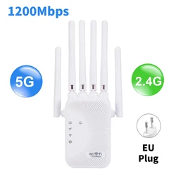 Dual - Band WiFi Signal Booster and Range Extender (1200Mbps EU Plug)