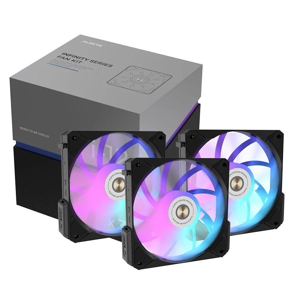 ALSEYE i12 Set PC Cooling Fan 120mm Block FDB Bearing Snap Fit Install 5V 3Pin Led Light PWM ARGB Fan for PC Case