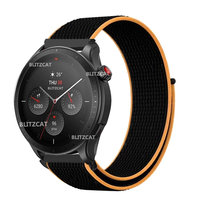 Correa para Amazfit Gtr 4 Negro y Naranja