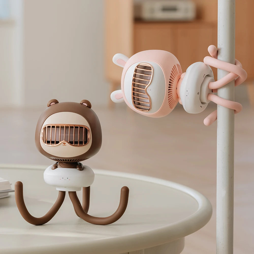 Portable Stroller Fan Hand USB Electric Fan Powered Small Folding Rechargeable Fans Mini Ventilator Silent Table Outdoor Cooler