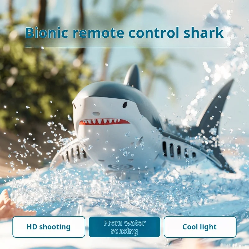 New S6 Simulation Remote Control Shark 2.4G Electric Water Toy Shark Boat Model Swinging Fish Toy Festival Gift 4