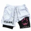 Itadori Yuji 2 in 1 Compression Shorts for Men Anime Jujutsu Kaisen Performance Shorts Basketball Sports Gym Shorts with Pockets 4