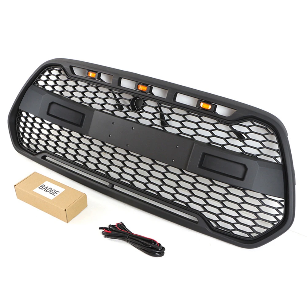 Rejilla superior para parachoques delantero de coche, accesorio para Ford Transit Custom (versión del norte de EE. UU.) 2014-2021, ABS, rejilla de radiador de carreras