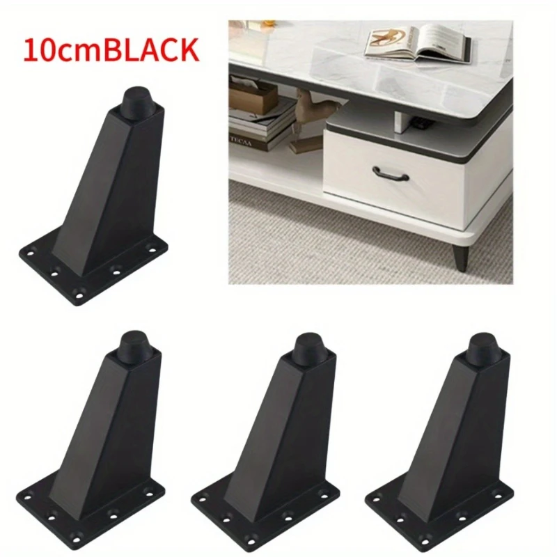 4 pièces pieds d'armoire réglables en alliage d'aluminium hauteur 10cm pour canapé-lit Table basse meubles de salle de bain Support pieds de meubles solides