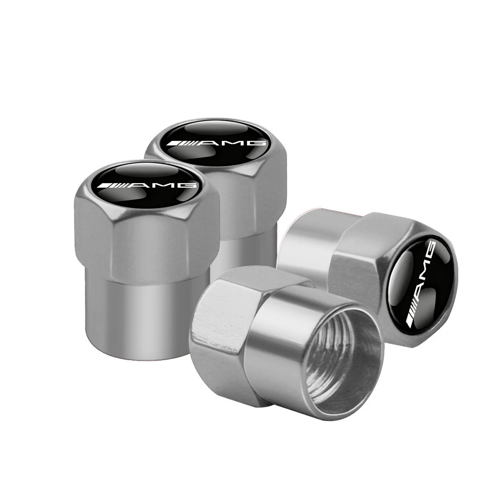 Luxury Car Tire Valve Caps with Emblem - Premium Metal Stickers for Enhanced Interior Aesthetics