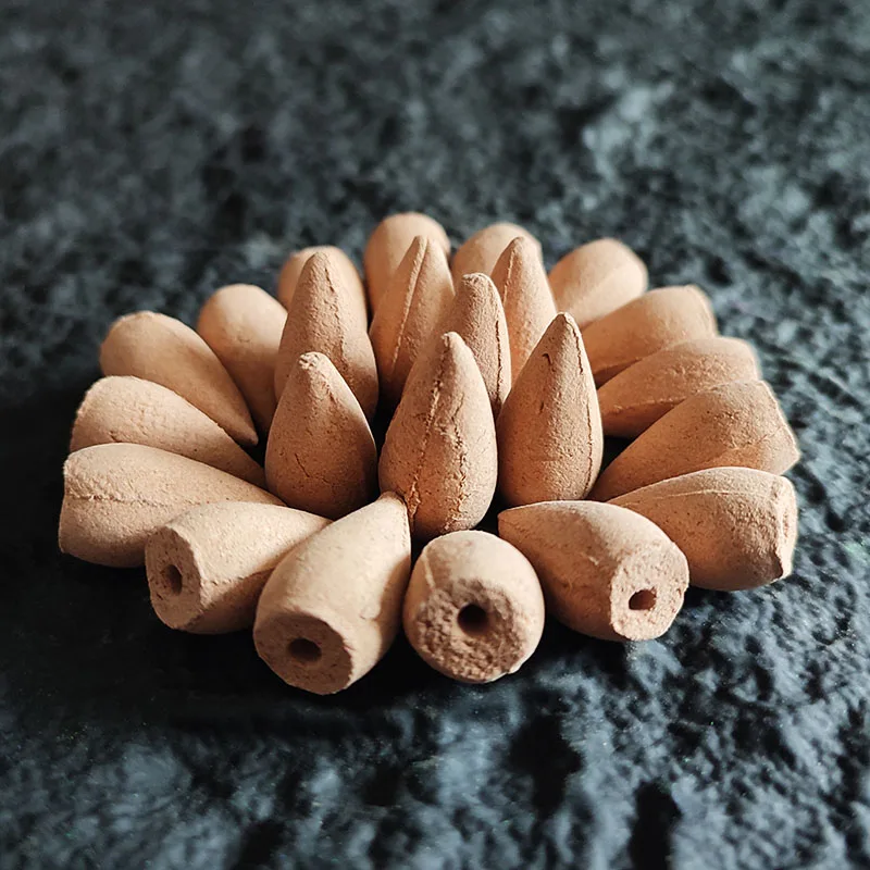 Natural Indian Cone Incense, Rose Scented, for Backflow Burners - Home, Tea Room, Hotel Fragrance