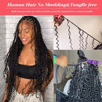 Tressage humain cheveux vague profonde en vrac cheveux humains 100g sans trame cheveux humains paquets Micro humain tressage cheveux pour Boho tresses 3