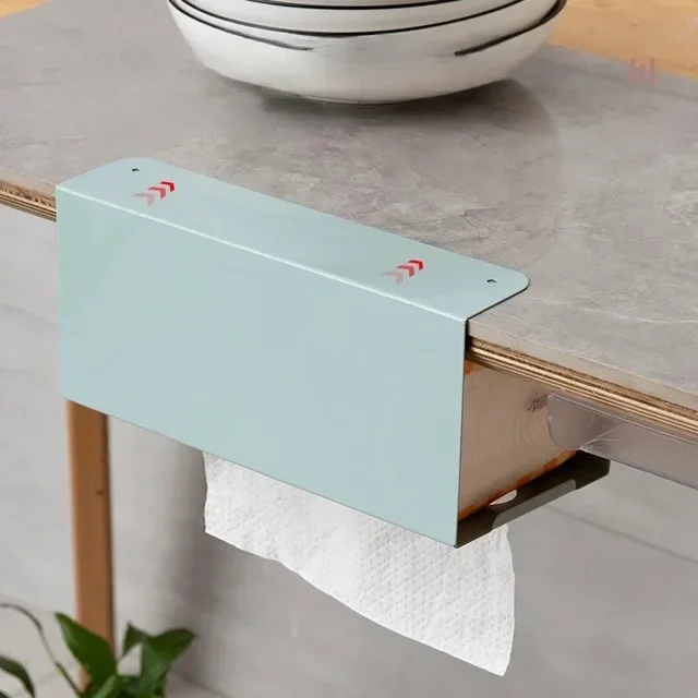 Tissue Box Under Cabinet Paper Towel Holder Multi-functional Iron Strong load-bearing Paper Towel Rack Desk Kitchen Accessories 2