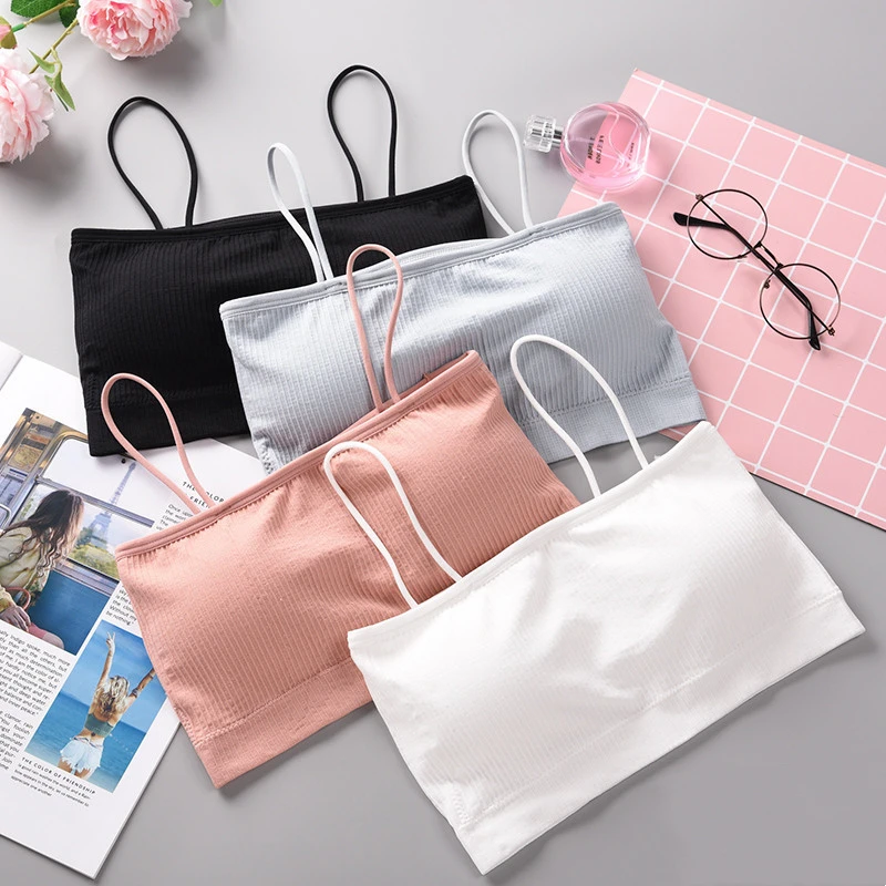 Women Lingerie Bra Women Tube Tops Women Sexy Tube Crop Tube Tops Korean Female Girls Sling Breast Wrap Bra Student No Steel Ring Underwear Lingerie Bralette