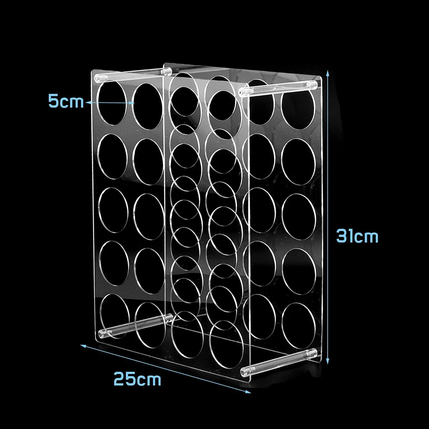 Vinyl Roll Storage Rack, Vinyl Roll Holder for Up to 20-Holes, Black