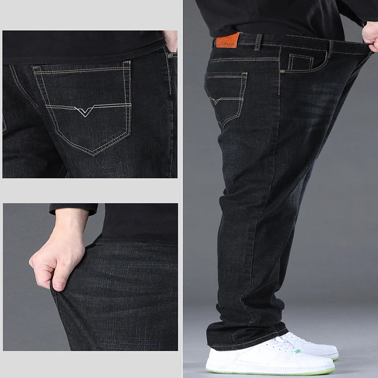 Man Jeans Big Size High Stretch Denim Fabric Large Size Pants for Fat People 45-150kg Jeans Hombre Wide Leg Jeans Pantalon Homme 4