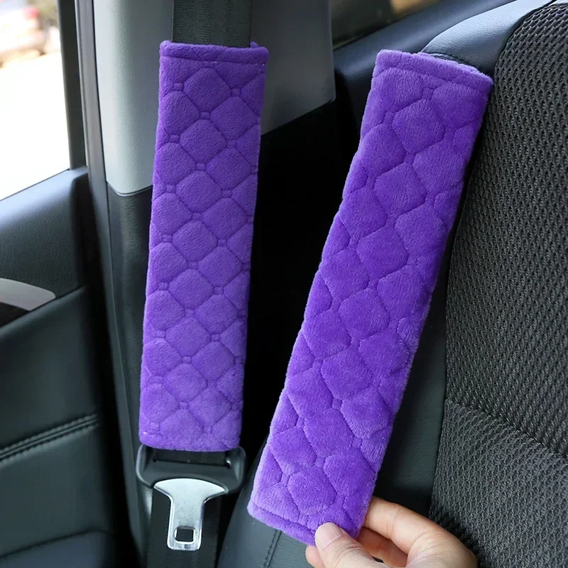 Universal Car Seat Belt Cover Adjustable Plush Car Safety Belt Cover Shoulder Pad for Kids Adults Interior Accessories