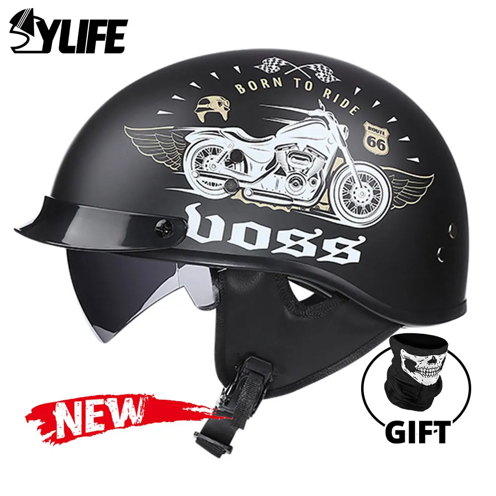 YZHY Retro Lederhelm - DOT-zertifizierter Schutzhelm Für Motorrad & Fahrrad