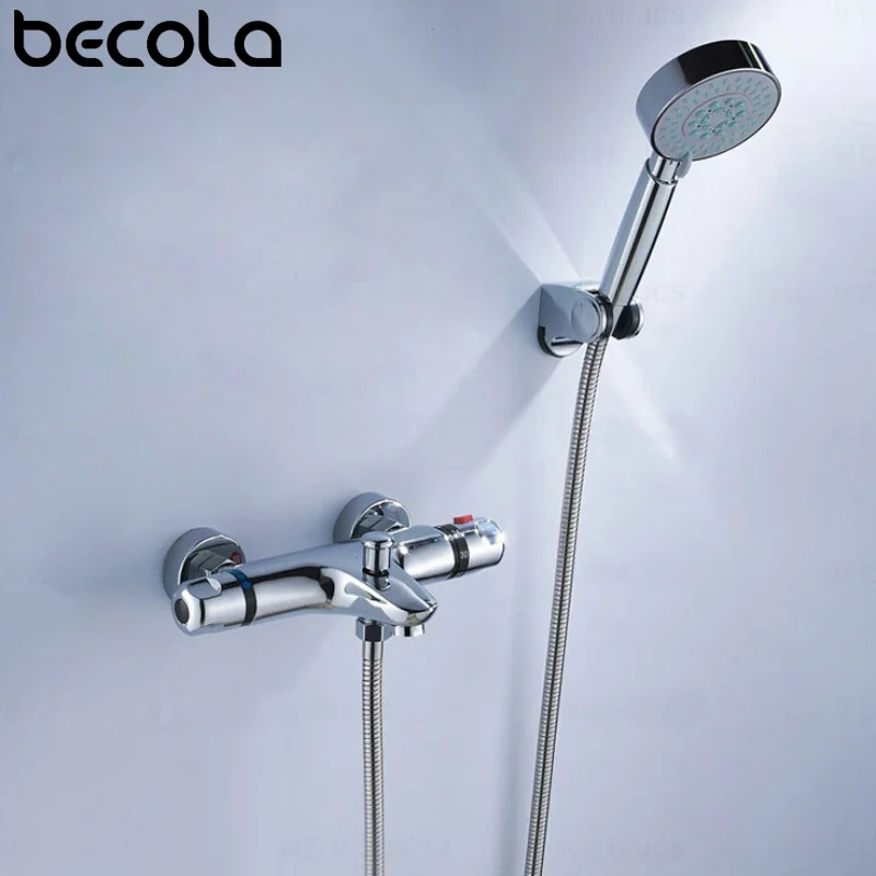 

Becola Thermostatic Shower Faucet Set Auto-thermostat Control Bathtub Faucet Bathroom Wall Mounted Hot and Cold Tap B-H9051