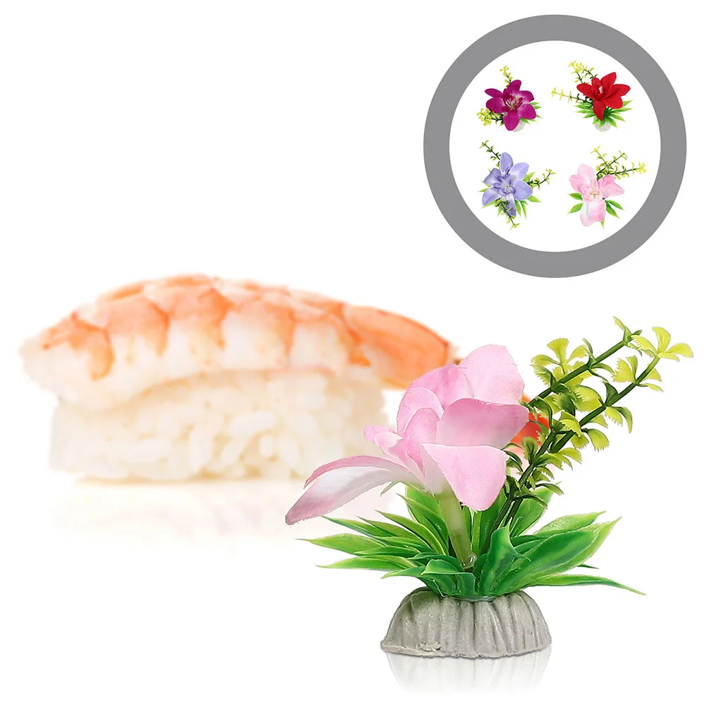 

Sushi Plate Flower Decors Artificial Flower Ornament Delicate Japanese Restaurant Presentation Sushi Dish Accessories