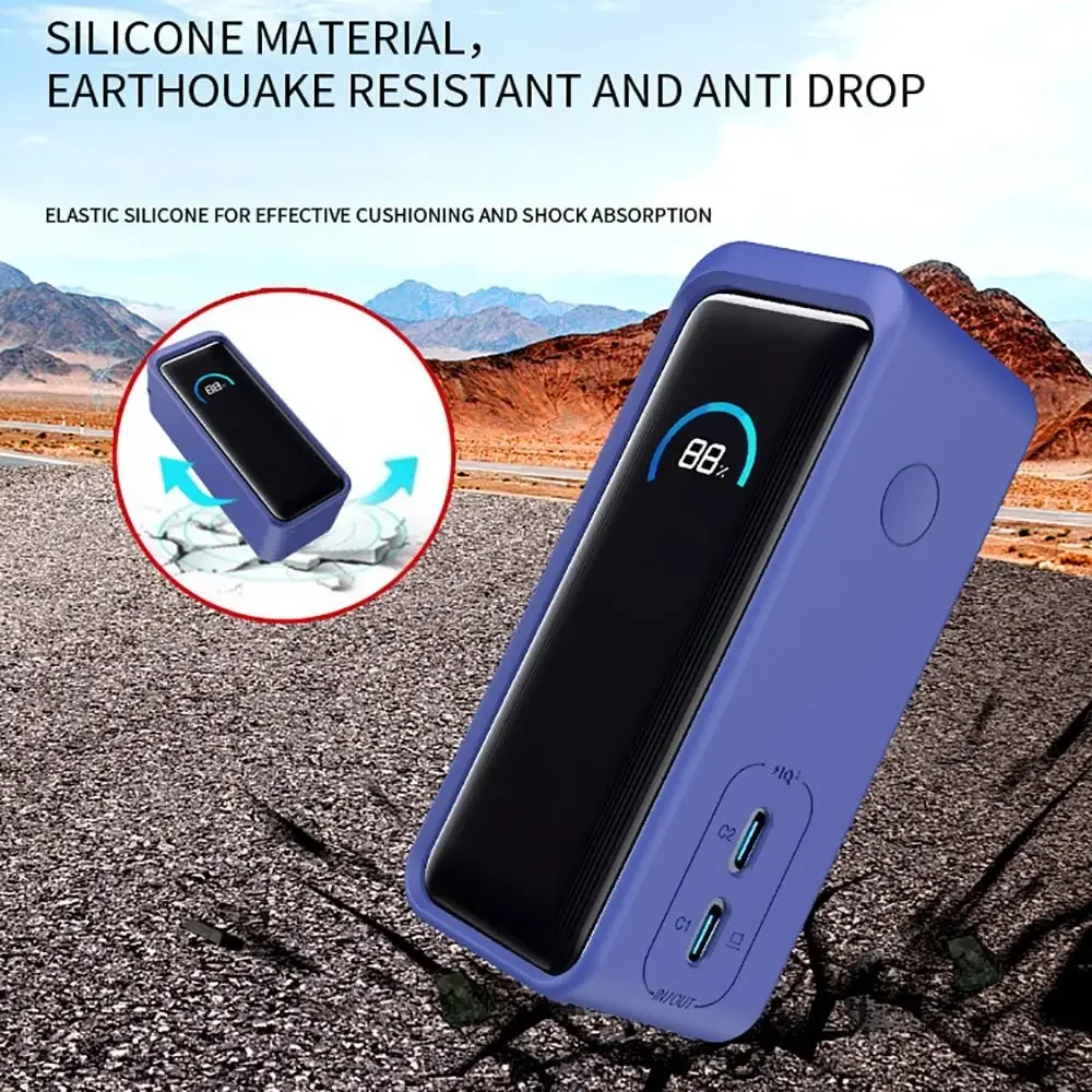 Suitable for Anker Prime 9600mAh 65W Power Bank Silicone Protective Case Dustproof Soft Power Supply Cover Shockproof Anti-drop