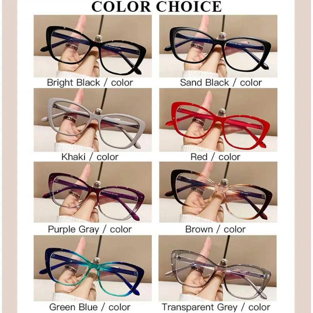 Red Cat Eye Glasses Gradient Color Butterfly Frame Anti Blue Light