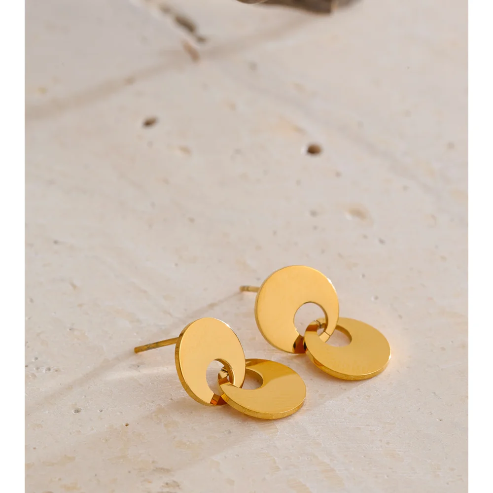 Yhpup Stud Earrings 10*20 mm Stainless Steel