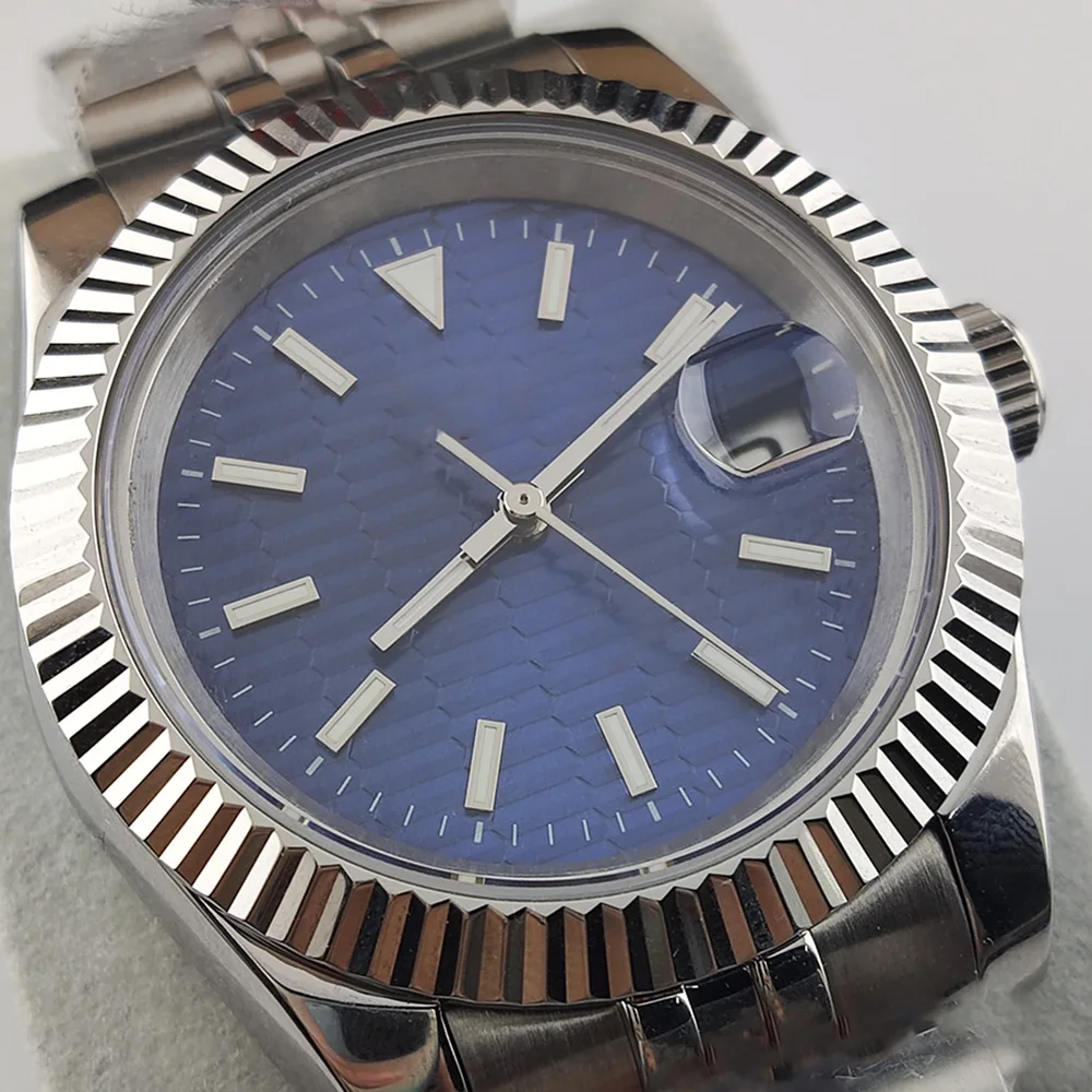 남녀공용 시계, NH35 무브먼트, 녹색 발광 다이얼, 사파이어 유리, 커플 패션 시계, 36mm, 39mm