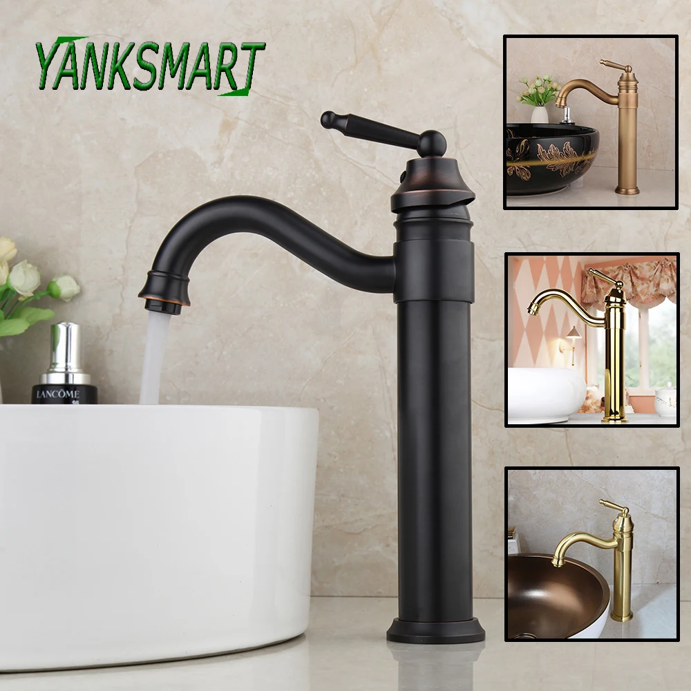 

YANKSMART Bathroom Faucet Wash Basin Rotate Steam Spout Nickel 360 Swivel Chrome ORB Antique Deck Mounted Sink Faucet Mixer Tap