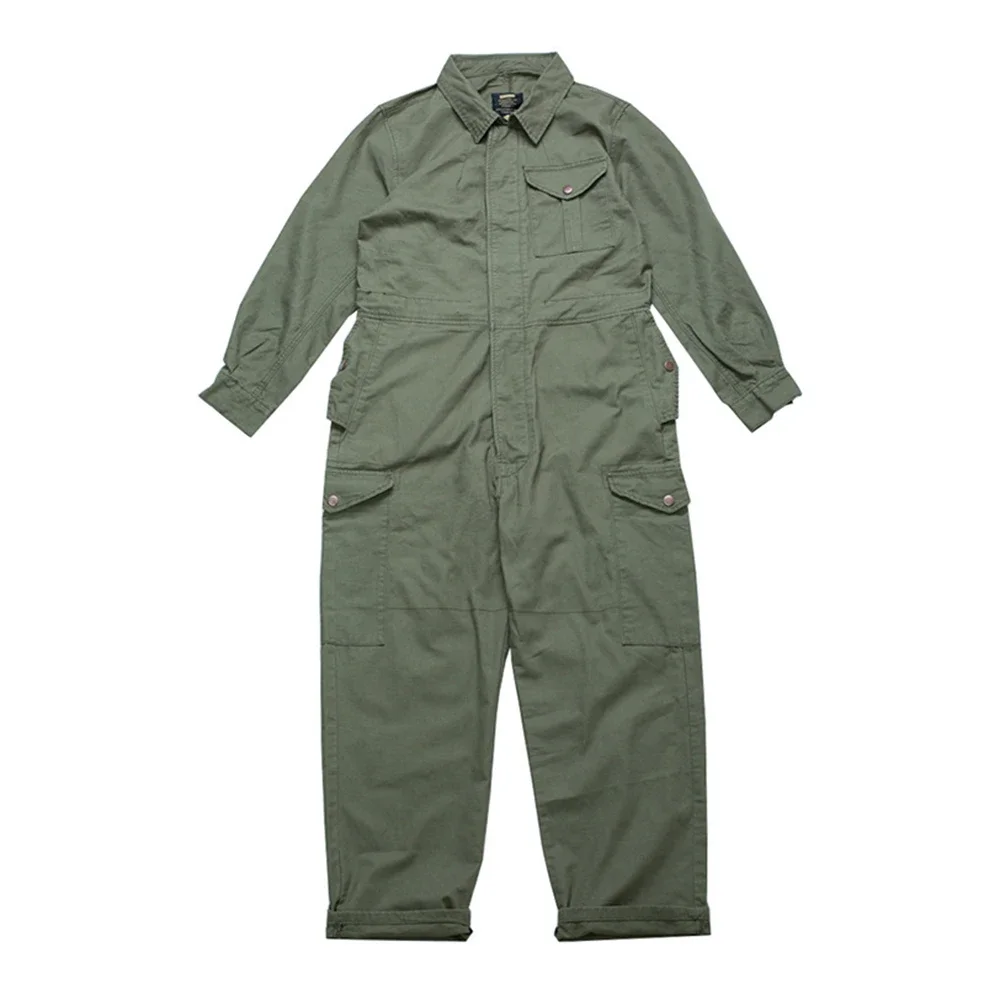 Men's Workwear One-piece American Style Multi-pocket Pants Ami Khaki Trendy Brand Jumpsuit Loose Worker Overalls Suit