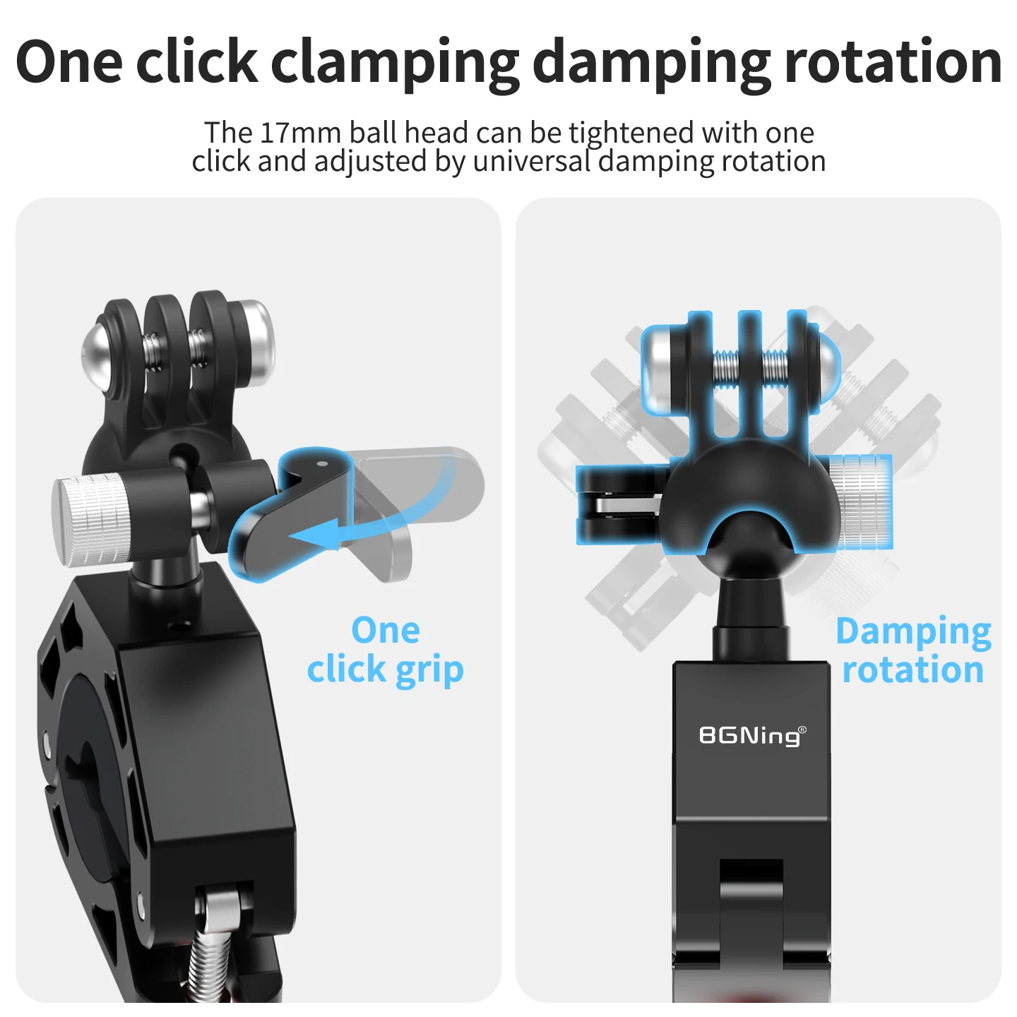 Handlebar Clamp Mount 360 Degree Ballhead Large Tube Bracket Super Clamp for GoP
