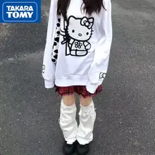 

TAKARA TOMY Spring and autumn 2022 new cute cartoon Hello Kitty loose and comfortable cotton all-match long-sleeved sweater