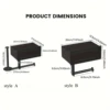 1pc Sleek Black Wall - Mounted Toilet Paper Holder with Shelf - No - Drill, Durable Bathroom Organizer for Essentials 4