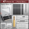 27/38/47pcs Drawing Pencils Sketch Box Set Sketching Kit Pro Art Sketch Supplies Charcoals Kneaded Eraser Extender Pencil Case 6