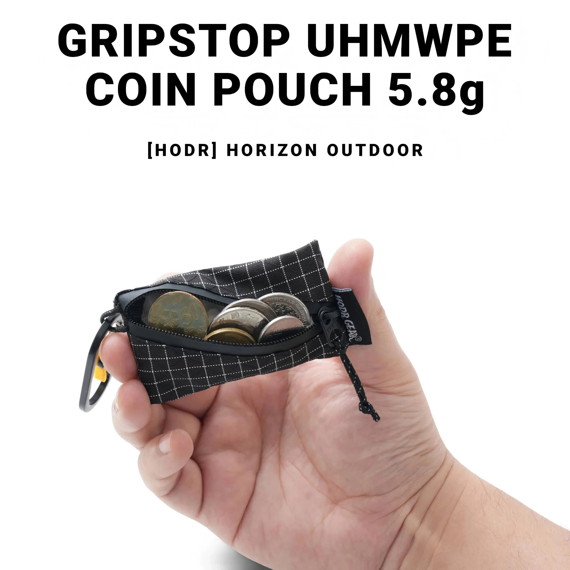 [HODR GEAR] Trail Coin Pouch Ultralight 5.8g UHMWPE Mini Upcycled thumbnail 3